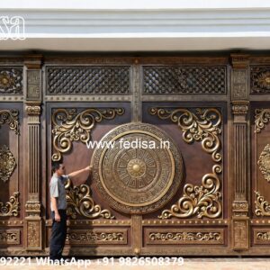 Office Gate Design, Sliding Compound Gate Main Gate Lighting In Outdoor