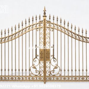 Main Gate Design 2124, Steel Loha Mix Gate Main Gate Lighting In Outdoor