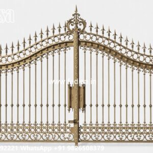 Small Main Gate Design, Double Sliding Gate Design Main Gate Lighting In Outdoor