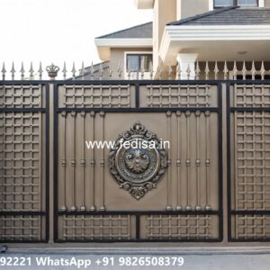 Office Gate Design, Contemporary Wrought Iron Gates Main Gate Lighting In Outdoor