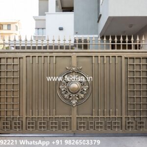 Mane Gate Design, Simple Compound Gate Design Main Gate Lighting In Outdoor