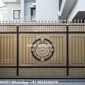 Single Steel Gate Design, Front Gate Of House Design Main Gate Lighting In Outdoor