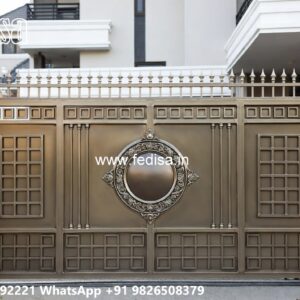 Main Gate Design 2129, Gate Design 6 Feet Main Gate Lighting In Outdoor