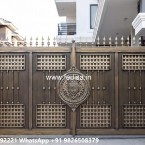Simple Iron Gate Designs For Homes, Iron Fence Designs For Homes Main Gate Lighting In Outdoor
