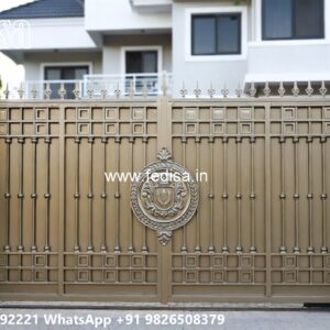 Mane Gate Design, Boundary Wall Door Design Main Gate Lighting In Outdoor