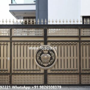 Simple Iron Gate Designs For Homes, Laser Cut Metal Gate Design Main Gate Lighting In Outdoor