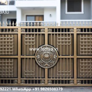Security Gate Design, Wide Gate Design Main Gate Lighting In Outdoor