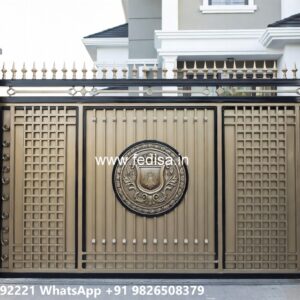 Steel Ke Gate Ki Design, Single Gate Design For House Main Gate Lighting In Outdoor