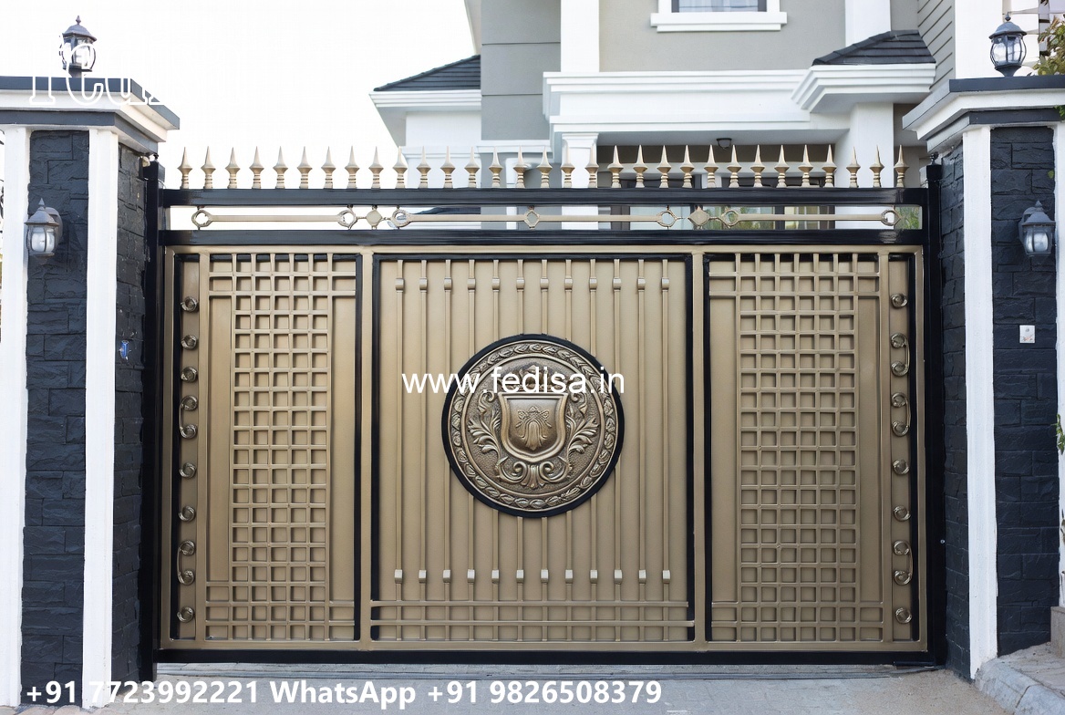 Steel Ke Gate Ki Design, Single Gate Design For House Main Gate Lighting In Outdoor