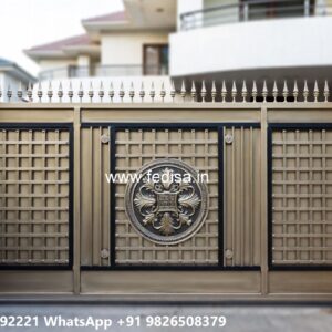Compound Wall Gate Price, Sliding Main Gate Design Catalogue Main Gate Lighting In Outdoor