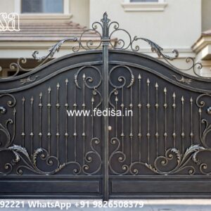 Lightweight Gate Design, Fancy Wrought Iron Gates Main Gate Lighting In Outdoor