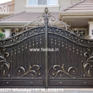 Office Gate Design, Gate Design 10 Feet Main Gate Lighting In Outdoor