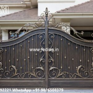 Security Gate Design, Big Gate With Small Gate Main Gate Lighting In Outdoor