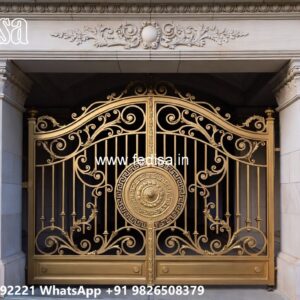 Lightweight Gate Design, Single Gate Colour Main Gate Lighting In Outdoor