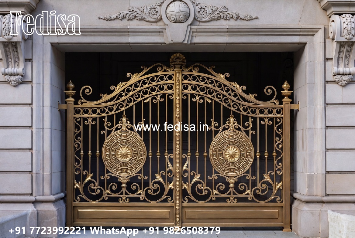 Steel Ke Gate Ki Design, Pushing Gate Design Main Gate Lighting In Outdoor