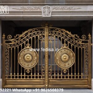 Simple Iron Gate Designs For Homes, Front Gate Sliding Design Main Gate Lighting In Outdoor