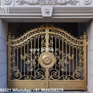 Security Gate Design, Gate Design With Boundary Wall Main Gate Lighting In Outdoor