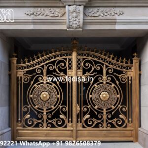 Steel Ke Gate Ki Design, Home Single Gate Design Main Gate Lighting In Outdoor
