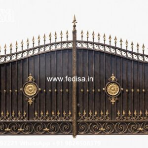 Steel Ke Gate Ki Design, Compound Safety Grill Main Gate Lighting In Outdoor