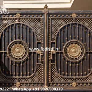 Security Gate Design, Modern Boundary Gate Design Main Gate Lighting In Outdoor