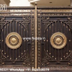Steel Ke Gate Ki Design, Design For Gate Pillars Main Gate Lighting In Outdoor
