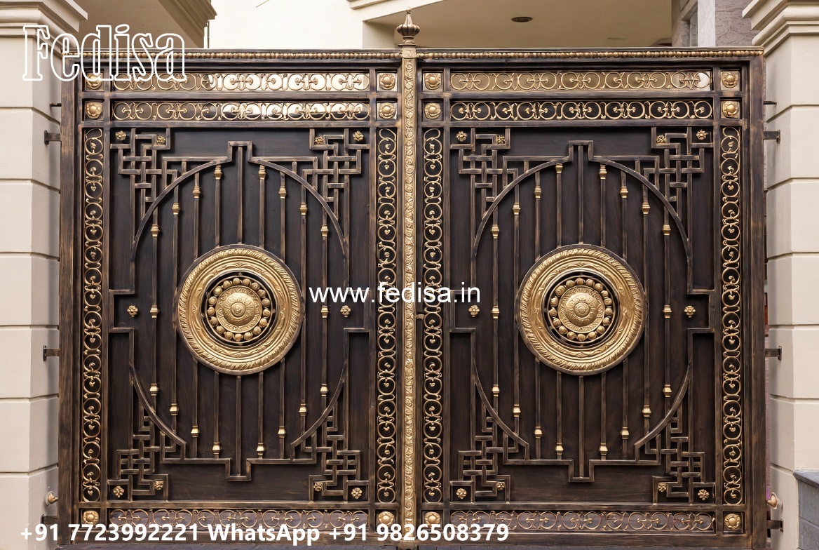 Steel Ke Gate Ki Design, Design For Gate Pillars Main Gate Lighting In Outdoor