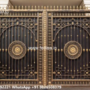 Security Gate Design, Fancy Metal Gates Main Gate Lighting In Outdoor