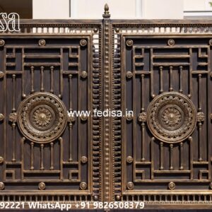 Mane Gate Design, Entrance Steel Gate Design Main Gate Lighting In Outdoor