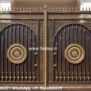 Simple Iron Gate Designs For Homes, Beautiful Steel Gate Design Main Gate Lighting In Outdoor