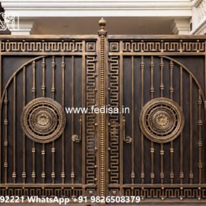 Mane Gate Design, Steel Gate Design 5 Feet Main Gate Lighting In Outdoor