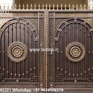 Simple Iron Gate Designs For Homes, Front Sliding Gate Designs For Houses Main Gate Lighting In Outdoor