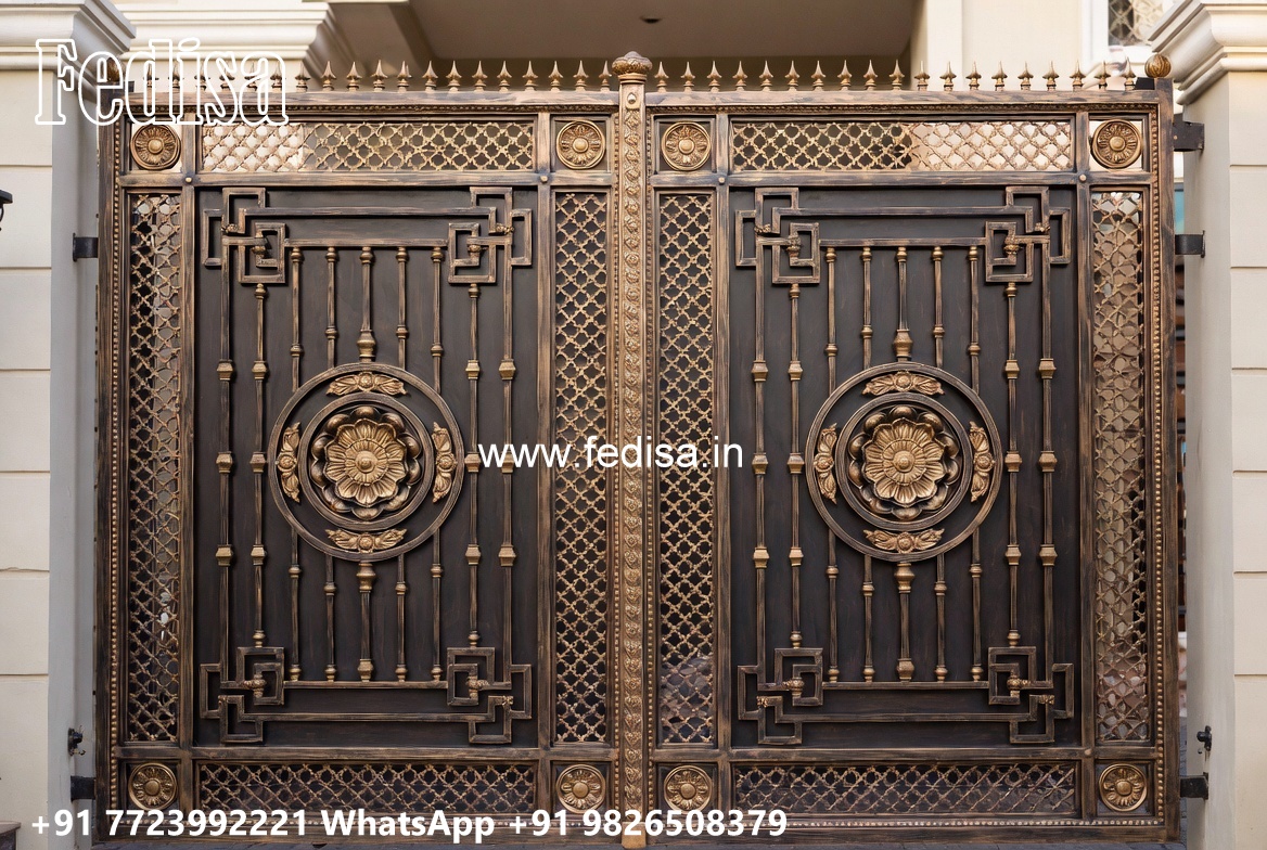 Steel Ke Gate Ki Design, Lohe Ki Chadar Ka Gate Main Gate Lighting In Outdoor