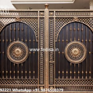 Compound Wall Gate Price, Modern Gate Design Steel Main Gate Lighting In Outdoor