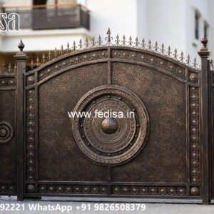 Simple Iron Gate Designs For Homes, Square Pipe Design Gate Main Gate Lighting In Outdoor