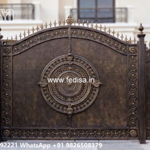 Single Steel Gate Design, Steel Designer Gate Main Gate Lighting In Outdoor