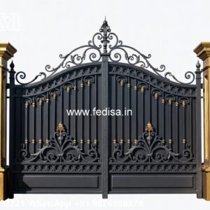 Simple Iron Gate Designs For Homes, Security Gate Designs Metal Main Gate Lighting In Outdoor