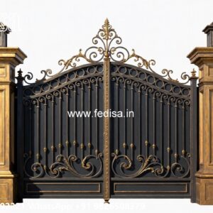 Single Steel Gate Design, Simple Wall Compound Gate Design Main Gate Lighting In Outdoor