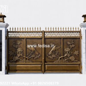 Mane Gate Design, Wall Boundary Gate Design Main Gate Lighting In Outdoor