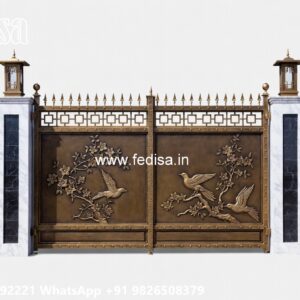 Single Steel Gate Design, Bade Gate Ke Design Main Gate Lighting In Outdoor