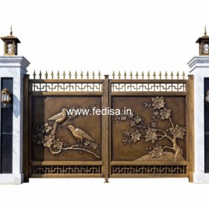 Office Gate Design, Ss Single Gate Main Gate Lighting In Outdoor
