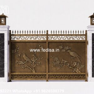 Small Main Gate Design, Front Single Gate Design Main Gate Lighting In Outdoor