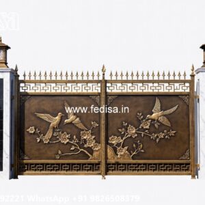 Single Steel Gate Design, Simple Stainless Steel Gate Design Main Gate Lighting In Outdoor