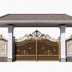 Office Gate Design, Grill Fencing Design Main Gate Lighting In Outdoor