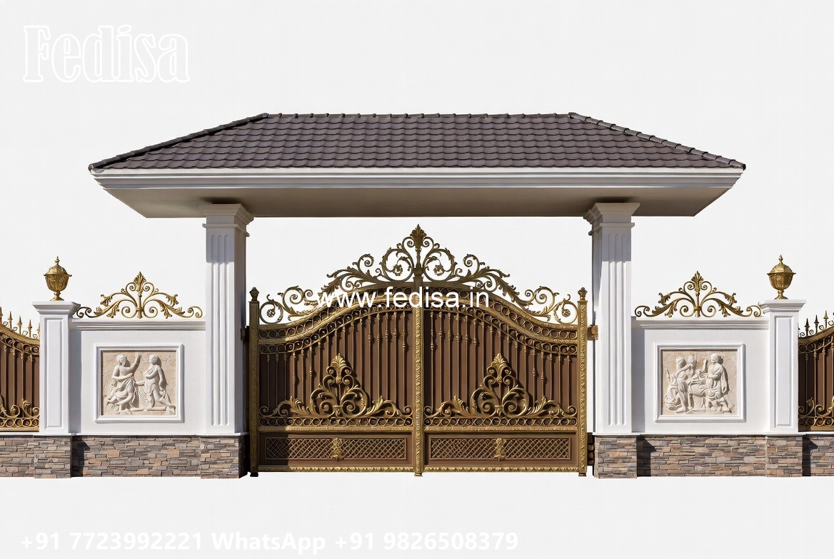 Steel Ke Gate Ki Design, House Wall Gate Design Main Gate Lighting In Outdoor