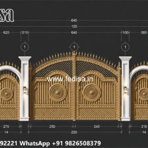 Hpl Gate Design, Stainless Steel Gate Design Main Gate Lighting In Outdoor