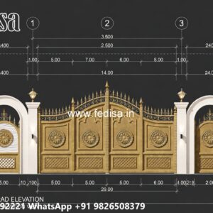 Modern Fence Gate, Steel Ka Gate Main Gate Lighting In Outdoor