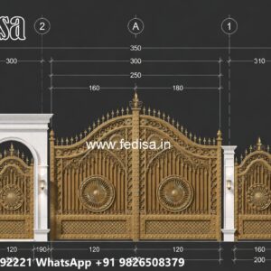 Steel Gate New Design, Lohe Ka Gate Ka Design Main Gate Lighting In Outdoor