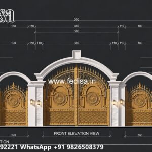 Hpl Gate Design, Garden Gate Design Main Gate Lighting In Outdoor