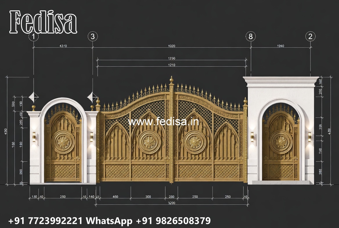 Steel Gate New Design, New Gate Design 2026 Main Gate Lighting In Outdoor