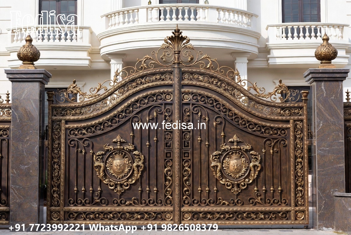 Steel Gate New Design, Laser Cutting Gate Main Gate Lighting In Outdoor